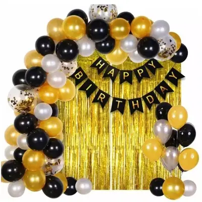 Picture of Happy birthday package black/Birthday decorations package black - Black