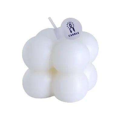Picture of Mini bubble candle-2pc/Small Candle Mini Cube Bubble Shaped Wax Candles Aromatherapy for Home Bedroom Wedding-2pcs - Multicolor