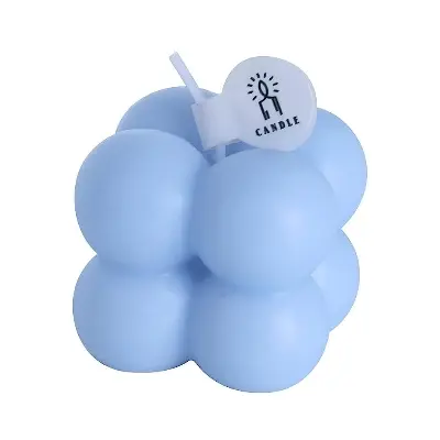 Picture of Mini bubble candle-2pc/Small Candle Mini Cube Bubble Shaped Wax Candles Aromatherapy for Home Bedroom Wedding-2pcs - Multicolor