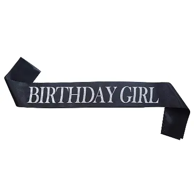 Picture of Birthday girl Sash Black - Black