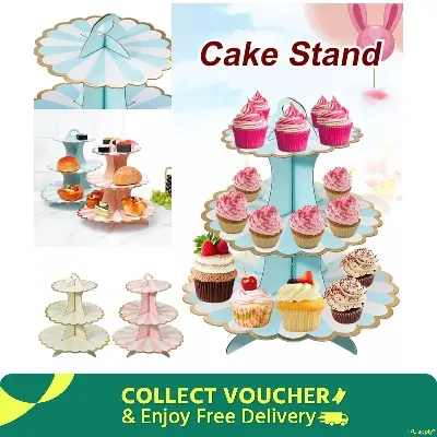 Picture of Cup cake stand/Cake stand/3-tier cup cake stand/3-layer cup cake stand - Multicolor, Gold