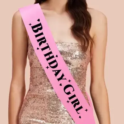 Picture of Pink Birthday girl sash - Pink