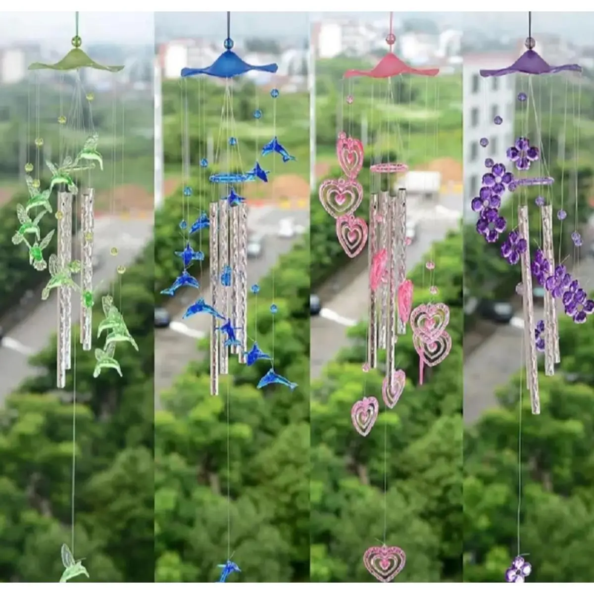 Picture of Wind dell/Door wind bellHome Indoor Decoration Wind Bell Hanging Ornaments Memorial - Multicolor