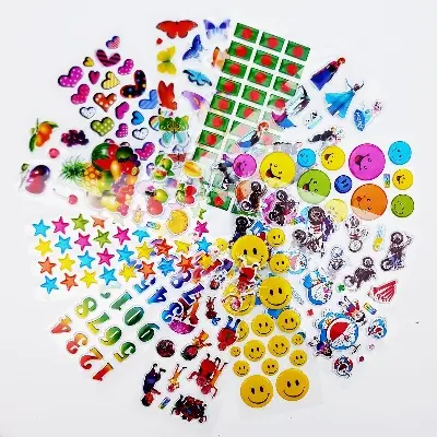 Picture of Sticker for kids-10 pata/3D Cartoon Anime Princess Sticker for Kids Notebook Stickers DIY Scrapboo - Multicolor