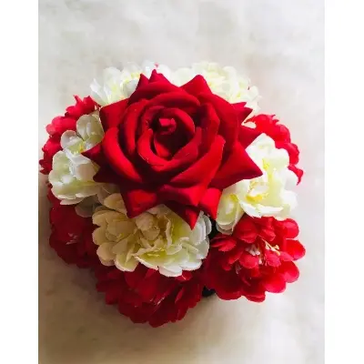 Picture of Beautiful bridal rose hair khopa - Red