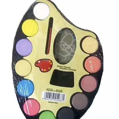 Picture of Artist Palette Water Colour Set of 12 Color +1Paint Brush set big size - Black