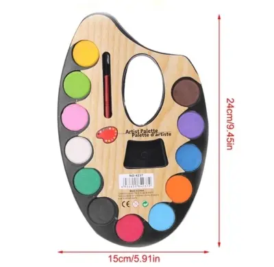 Picture of Artist Palette Water Colour Set of 12 Color +1Paint Brush small size - Black