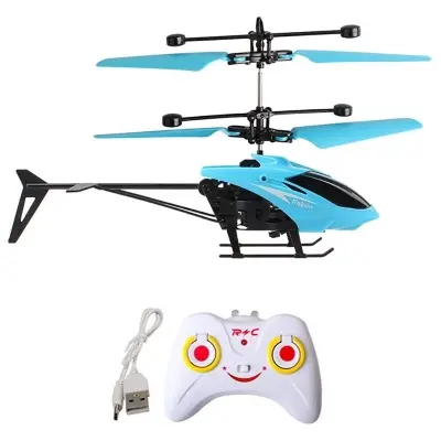 Picture of Remote Control Helicopter/Helicopter Toy Sensor + Remote Rechargeable and Shockproof Helicopter/Remote Control RC Infrared Induction Helicopter - Multicolor