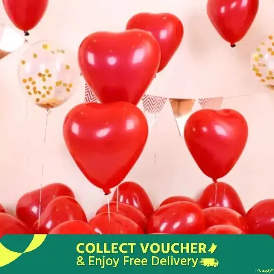 Picture of Heart Shape Love Balloon - 10Pieces - Red