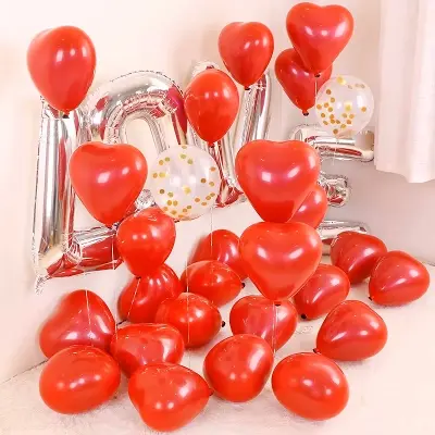 Picture of Heart Shape Love Balloon - 10Pieces - Red