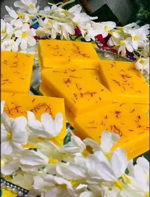 Picture of Hand Made Real Saffron Goat Milk Bar Soap -90g-Beauty soap - gold