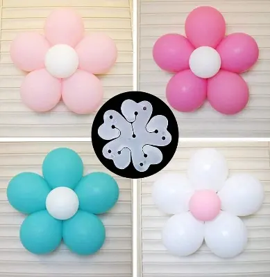 Picture of 3pcs premium Flower Balloon Clip Flower Balloon Clips for balloons - White