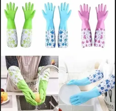 Picture of High Quality Silicone Dish Washing Kitchen Hand Gloves/Dishwasher hand gloves - Multicolor