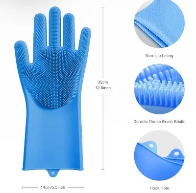 Picture of Silicone Dish Washing Kitchen Hand Gloves-1pc
