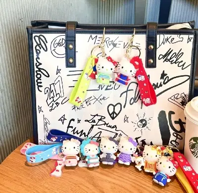 Picture of Cutest Hello Kitty or Pompompurin Pendant Exclusive Key Ring Car Bag Jewelry home use and gift - Pink