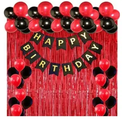 Picture of Happy birthday low budget combo set golde and black/Red and Black/Blue and Silver