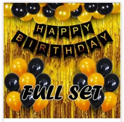 Picture of Happy birthday low budget combo set golde and black/Red and Black/Blue and Silver