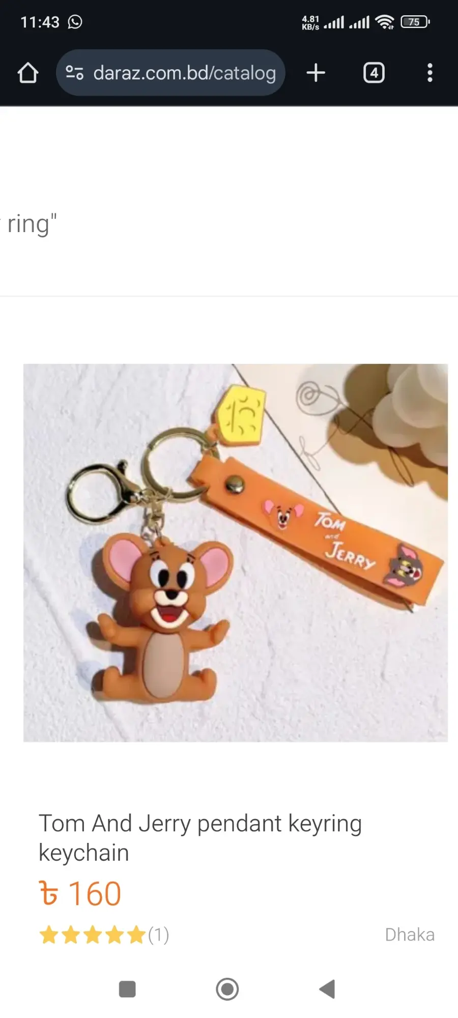 Picture of Tom And Jerry pendant keyring keychain