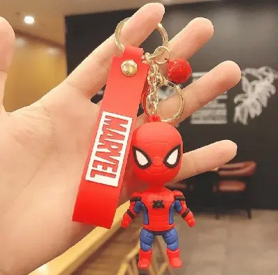 Picture of Cartoon Spider-Man keychain, Marvel doll, Avengers pendant, gifts, children's school bags, pencil cases, key chains - Red