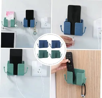 Picture of Multi-function Wall Mounted Organizer Holder, Storage Box, Remote Control, Mobile Phone Plug