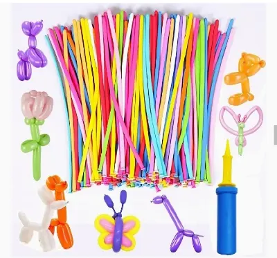 Picture of 20Pcs Long Balloon Animals kit Twisting Balloons with air Pump (20pcs Latex Long Balloons) - Multicolor