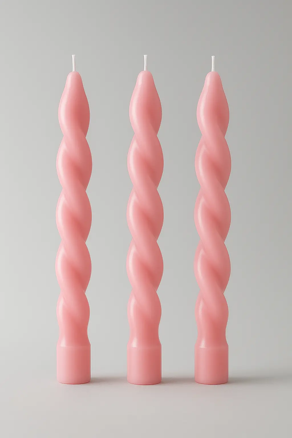 Picture of Long Twisted Table Candles Spiral Luxury Candles - White