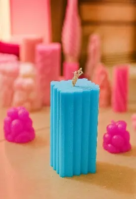 Picture of Square Weave Pattern/Square Striped Candle/square design candle 1 piece Room Decoration showpiece