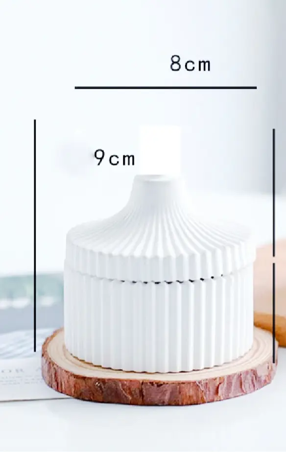 Picture of Home Decor Round shape concrete jwellery box - White