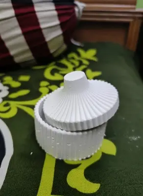 Picture of Home Decor Round shape concrete jwellery box - White