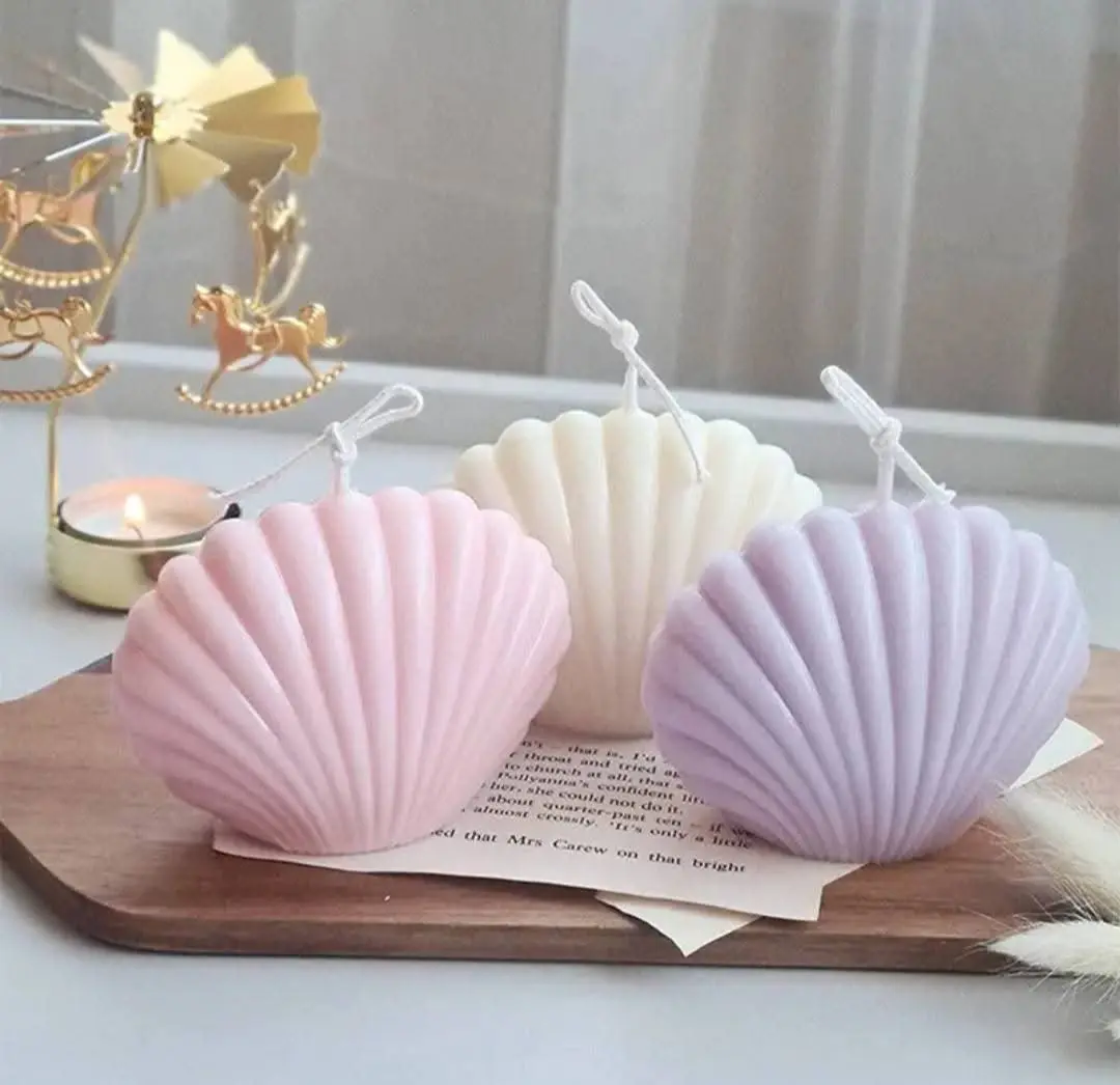 Picture of Seashell cute candle for home decor candle night dinner home Large - 1pcs/Seashell samock Candles 1 piece