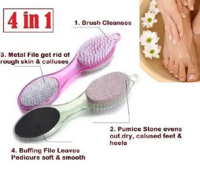 Picture of 4 in 1 Foot Pedicure Brush with Pumice Stone - Multicolor