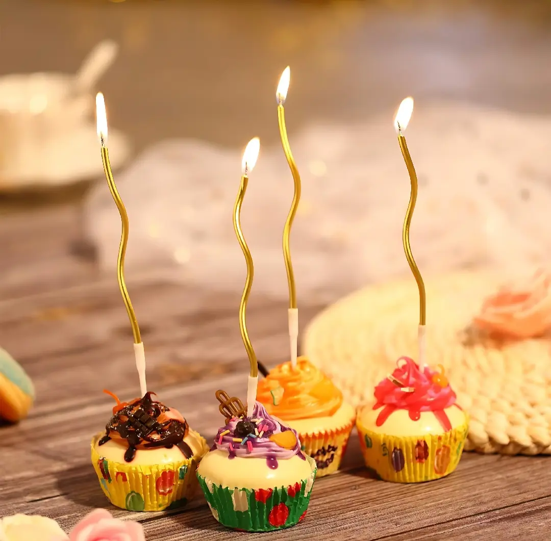 Picture of Pastel Long Spiral Candles with Stand- Pack of 6 - Pastel