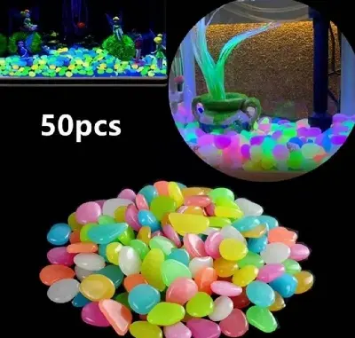 Picture of Radium Stone Colorful Luminous Glowing Pebbles -50 pcs - Multicolor