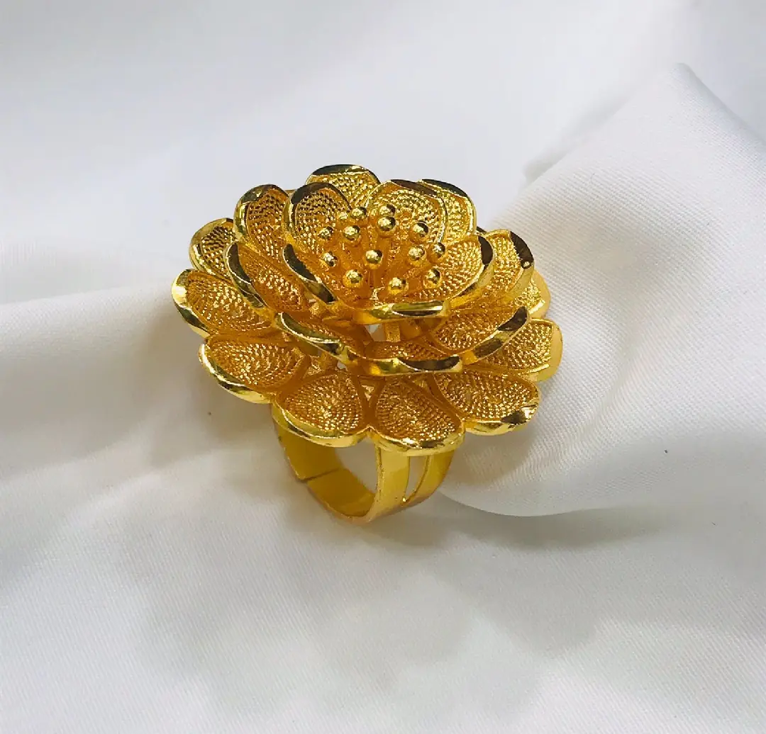 Picture of Adjustable Dubai Gold Finger Ring For Girls & Women - Gold