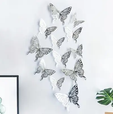 Picture of 3D Butterfly Wall Stickers, Pack of 12, for Home Decor, Various Sizes