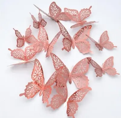 Picture of 3D Butterfly Wall Stickers, Pack of 12, for Home Decor, Various Sizes