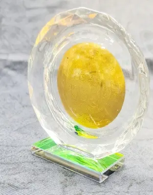 Picture of Islamic showpiece/Golden Crystal Desk Unique Islamic Showpiece - Multicolor