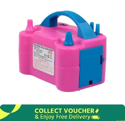 Picture of Electric balloon pumper/Electric Balloon Pump with Double Nozzle Inflator Blower Portable Pump for Party, Wedding, Birthday, Promotional Measurements and Festival Decoration - Pink