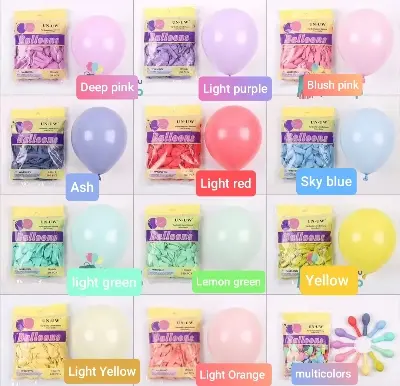 Picture of Pastel Balloon - 20 Pcs 10 inches Assorted Pastel Balloons color wise for Birthday Baby Shower Party Decorations