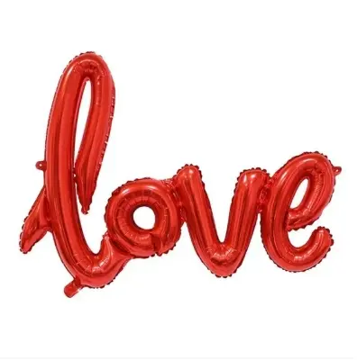 Picture of LOVE Letters Red Color Foil Balloon/Spiral Letters foil banner For Birthday, Engagement, Wedding Party Celebration Decoration Supplies - Led