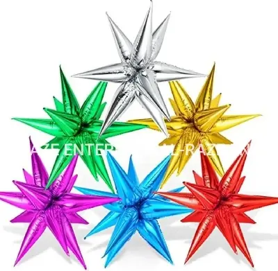 Picture of Pear Star Balloon-1pc/Creative Birthday Wedding Starburst Balloons Party Decoration Aluminum Foil Balloon-1 - Multicolor
