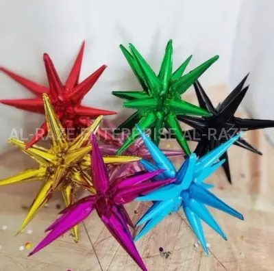 Picture of Pear Star Balloon-2pcs/ Creative Birthday Wedding Starburst Balloons Party Decoration Aluminum Foil Balloons-2pcs - Multicolor