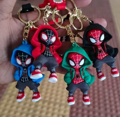 Picture of Huddie wearing spiderman/Spiderman Cute Pendant keyring Keychain Bag Keyring
