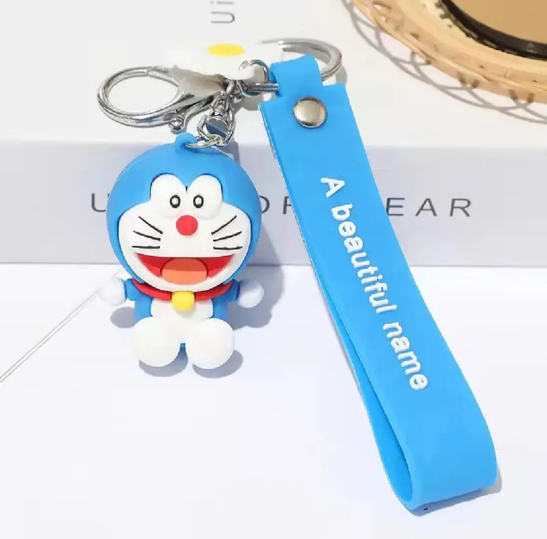 Picture of Doreamon keychain/Anime Cartoon Doraemon Keychain Cute Car Key Ring Small Doll Pendant Backpack Gifts for Friends - Blue
