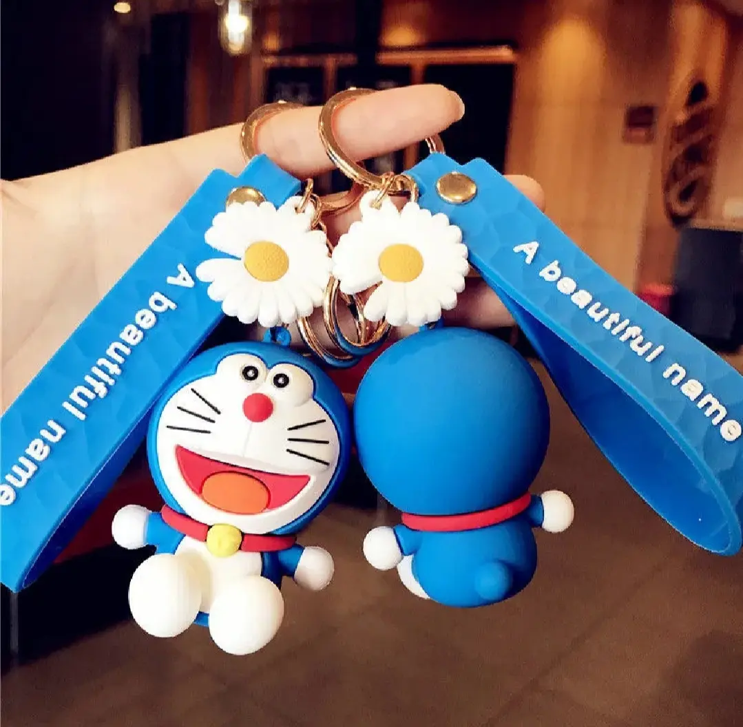 Picture of Doreamon keychain/Anime Cartoon Doraemon Keychain Cute Car Key Ring Small Doll Pendant Backpack Gifts for Friends - Blue