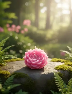 Picture of Lotus Flower Candle - Premium Soy Wax Calming Floral candle