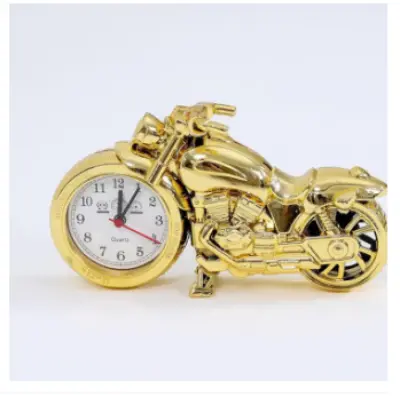 Picture of Motorcycle Design Classic Vintage Style Retro Alarm Clock Desk desktop Table Clock For Home Office Decoration - coper, Silver