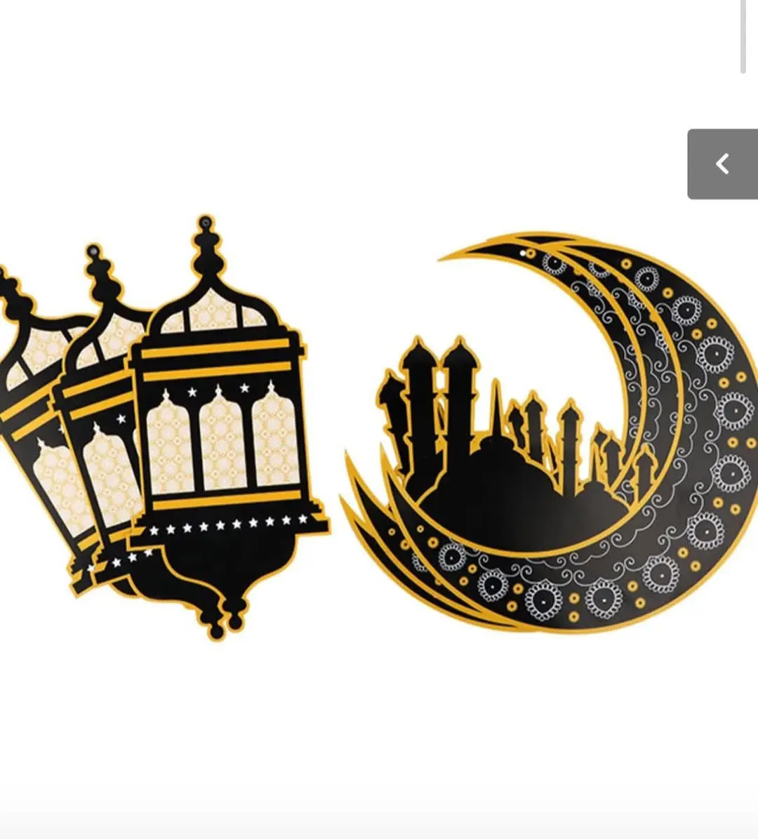 Picture of Eid Mubarak/Ramadan Mubarak Decor Hanging Tag Eid Ramadan Decoration for Home, Office, Showroom - Black