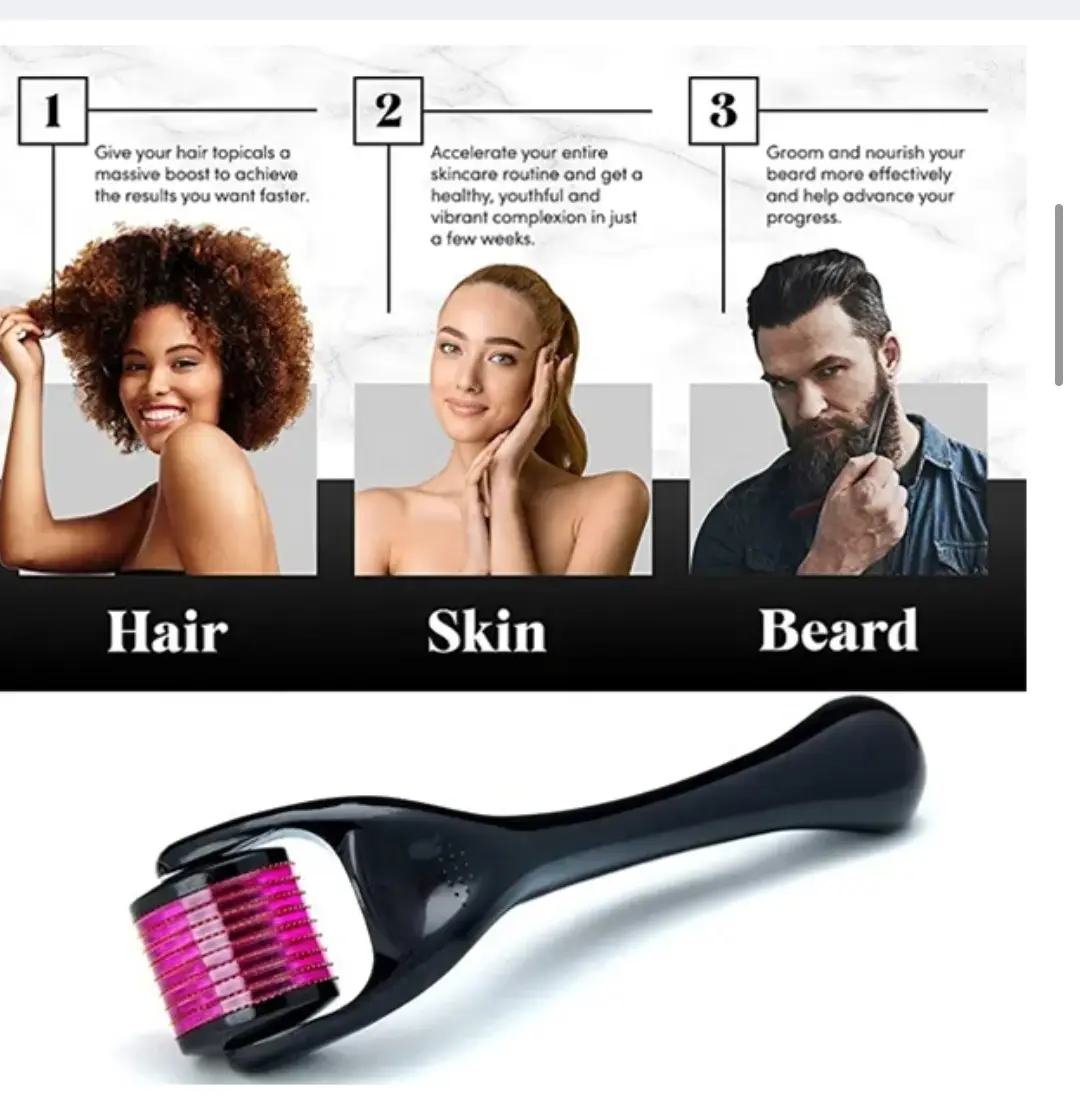 Picture of Derma Roller 0.5 mm Professional Titanium Microneedle Derma Roller Hair Regrowth Acne Scars Anti-aging Skin Therapy Dermatology System - 5MMDR