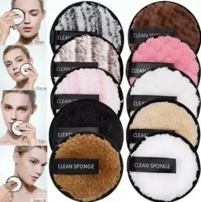 Picture of Makeup Remover Pads Microfiber Make Up Cloth Remover Face Cleansing Towel Reusable Remover Sponges Skincare Makeup Puff Multicolor